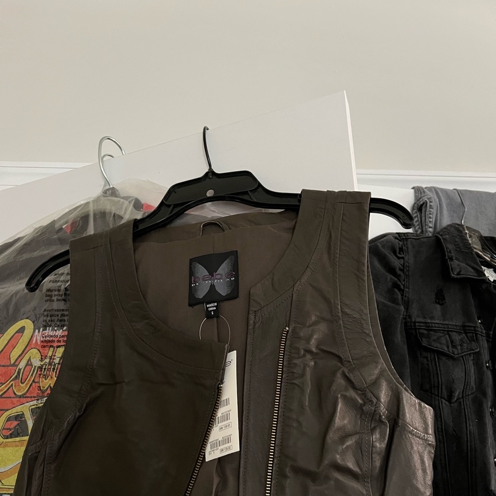 Brown leather vest